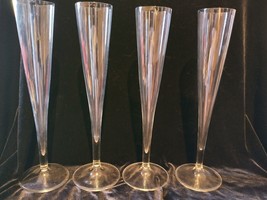 Vtg. Crate &amp; Barrel Tall Champagne Flutes/ Set of Four - £19.78 GBP