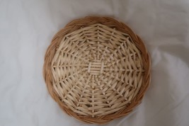 10&quot; round natural woven wicker basket tray for purim nuts chocolates - $7.91