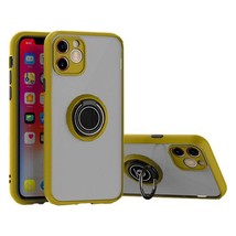 Rugged 360° Magnetic Ring Case for iPhone 12/12 Pro 6.1&quot; CLEAR/YELLOW - £6.02 GBP