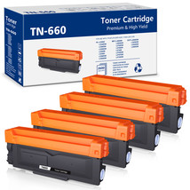 4 Pack TN660 Toner for Brother TN630 MFC-L2700DW HL-L2300D HL-2300D L2540DW - £38.48 GBP