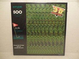 Go For The Green, Golf Puzzle Springbok 1994 500 Pieces 3-D Sensations Sealed - $24.64