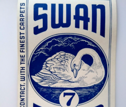 Swan 7 Brand Broom Label Swimming Original Vintage UNUSED Lithograph Art... - $13.50