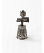 Vintage 1982 United States Pavilion Pewter Thimble By Fort 2&quot; World&#39;s Fair  - £13.32 GBP