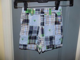 Janie and Jack Plaid W/Palm Trees Shorts Size 18/24 Months Boy&#39;s EUC - $16.06