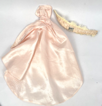 Vintage Barbie Dress Enchanted Evening Gown Pink Satin Dress Fur Stole 1... - $27.00