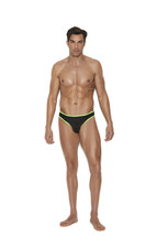 Men’s Thong with Neon Green Trim Sexy Man Underwear Dance Wear Male  - £14.33 GBP