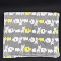 Baby Starters Blanket Elephant Single Layer Hippo Giraffe Gray Yellow White - £17.48 GBP