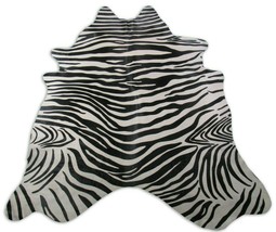 Zebra Print Cowhide Rug Size: 8&#39; X 6 1/2&#39; Upholstery Zebra Cowhide Rug K-210 - £203.19 GBP