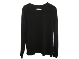 Time and Tru Women XXXL 22 Crew Long Sleeve Relaxed Fit Cotton Black T-S... - $11.88