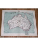 1907 ORIGINAL ANTIQUE FRENCH MAP AUSTRALIA - $23.18