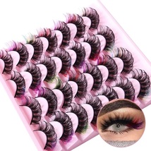 8PK - New 14Pair Cute Rainbow 3D Faux Mink Lashes - £66.56 GBP