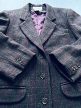 Vintage Eddie Bauer Wool Purple Plaid Blazer Jacket Coat Women’s Medium ... - $24.88
