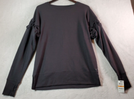 Ideology Sweatshirt Women Size Small Black Knit Polyester Long Sleeve Round Neck - £14.15 GBP