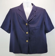 L) Vintage Atrium Woman Navy Blue Blazer Suit Jacket 18W - £11.66 GBP