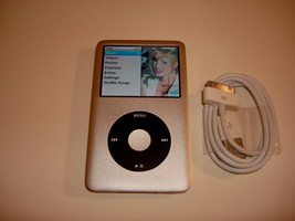 APPLE  iPOD CLASSIC  7TH GEN.  CUStOM  SILVER  120GB...NEW  BATTERY... - $229.99