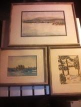 Hand Painting Done in Pencil of Raquette Lake New York by D.Martin - £60.89 GBP