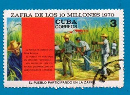 1970 Used Cuba Stamp - 3 c Cuban Sugar Harvest - Scott #1539 - £1.56 GBP