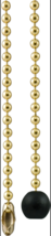 Wooden Ball PULL + 36&quot; Polished Brass beaded chain #6 Ball w/ connector ... - $14.32