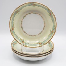 Noritake Morimura Art Deco N352 Dinner China Soup Bowl Set of 4 7-1/2&quot; - £40.18 GBP