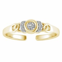 0.35Ct Round Simulated Diamond Toe Foot Ring For Women 14K Yellow Gold Plated - £34.44 GBP