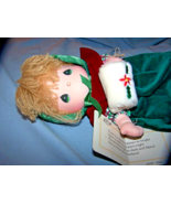 Vintage 1987 Precious Moments &quot;Dixie&quot; Plush Doll-December w/Paper Tag-Ap... - $12.50