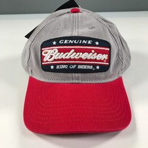 Budweiser Snapback Hat Black Red Gray Curved Brim Dad King of Beers Logo - $13.99