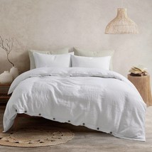 Full White Duvet Cover Linen Luxurious Cozy Comfy Soft Duvets Cover Boho Duvet - £67.88 GBP+