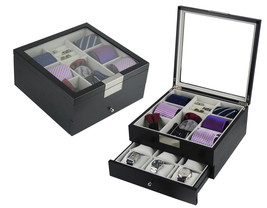 Top Quality Black Wood Handmade Men Ties,Watch and Jewelry Box Gift (BUS... - $119.99