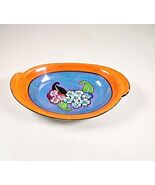 Vintage Japan Lusterware Trinket Candy Dish Footed Iridescent Peach 6.5”... - $12.86