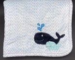 Carter&#39;s Baby Blanket Whale Dot Waves Sherpa Aqua - £17.30 GBP