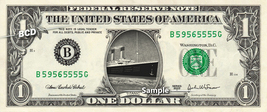 TITANIC Ship on a Real Dollar Bill Cash Money Collectible Memorabilia Celebrity  - £7.15 GBP