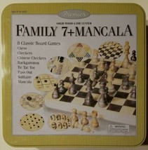 Premier Family 7+Mancala Game Center Solid Wood Boards Game Pieces Instr... - $14.99