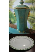 Gustavsberg Pottery Sweden Gold Overlay Urn Vase Oval Tray X Tiffany Pic - €64,04 EUR+