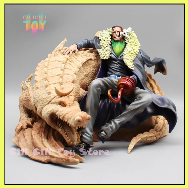 18cm One Piece Anime Figure GK Sir.Crocodile Anime Figurine Sit Sofa Pvc Model - £59.22 GBP