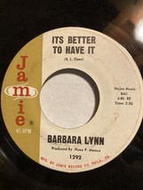 Barbara Lynn-It&#39;s Better To Have It/People Gonna Talk Record VG+/VG Pet Rescue - £4.26 GBP
