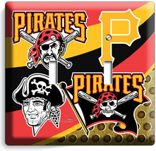 Pittsburgh Pirates Baseball Team 2 Gang Light Switch Plates Man Cave Room Decor - £9.47 GBP