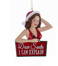 Kurt Adler Naughty Or Nice Ladies &quot;Dear Santa I Can Explain&quot; Christmas Ornament - £9.44 GBP