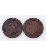1797A-1798A France Centime Lot (VF+, 2 coins) Paris Mint (L&#39;AN 6 &amp; 7) KM... - $78.19 CAD