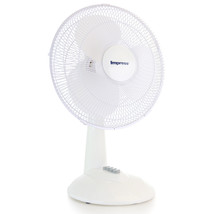 Impress 12&quot; 3 Speed Oscillating Table Fan in White - £36.62 GBP