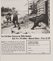 1942 Print Ad Full Color Pictures Offer by Artist Philip Goodwin Hunters &amp; Bear  - £10.97 GBP