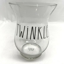 Rae Dunn Twinkle Clear Glass Vase Jar Black Letters Glitter Large  8&quot; H 6&quot; W - £11.83 GBP