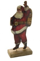 New Metallweihnachtsmann On Wooden Base, Red, 13 x 6,5 X 30 CM, &quot; Germany &quot;, - £19.86 GBP