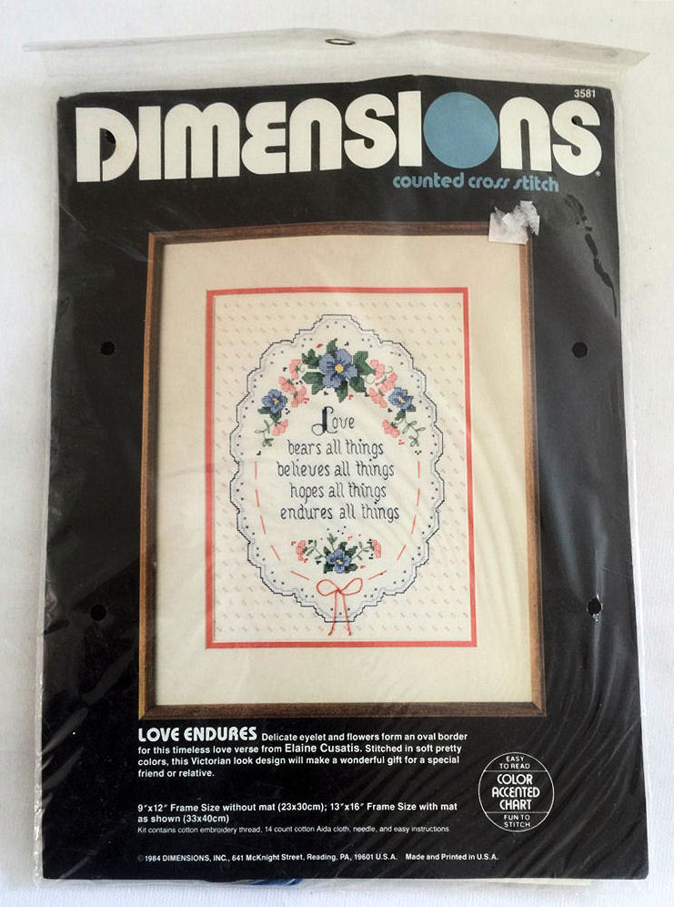 Primary image for Dimensions Love Endures Counted Cross Stitch 3581 Victorian Vintage Sealed