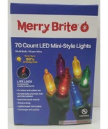 Merry Brite 70 Count LED Mini-Style Light Multi Bulb / Green Wire - £12.68 GBP