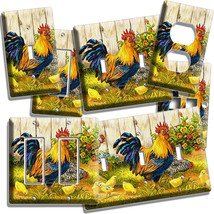 Farm French Rooster Chickens Chicks Light Switch Plate Outlet Kitchen Diner Room - £10.95 GBP