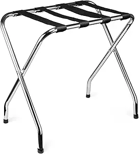 USTECH Luggage Rack, Foldable Suitcase Stand, Steel Frame, Holds Up to 50-100lb, - £23.27 GBP