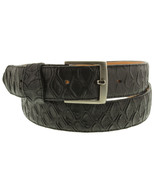 Black Western Cowboy Leather Belt Anteater Pattern Removable Silver Buck... - £23.97 GBP