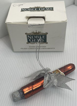 Kurt Adler Noble Gems Cigar with Bow Glass Glass Cuba Havanna Smoke W Box - $7.69