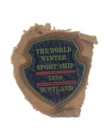 Vintage Embroidered Patch 1930 The World Winter Sport Ship Scotland Shie... - $21.97 CAD