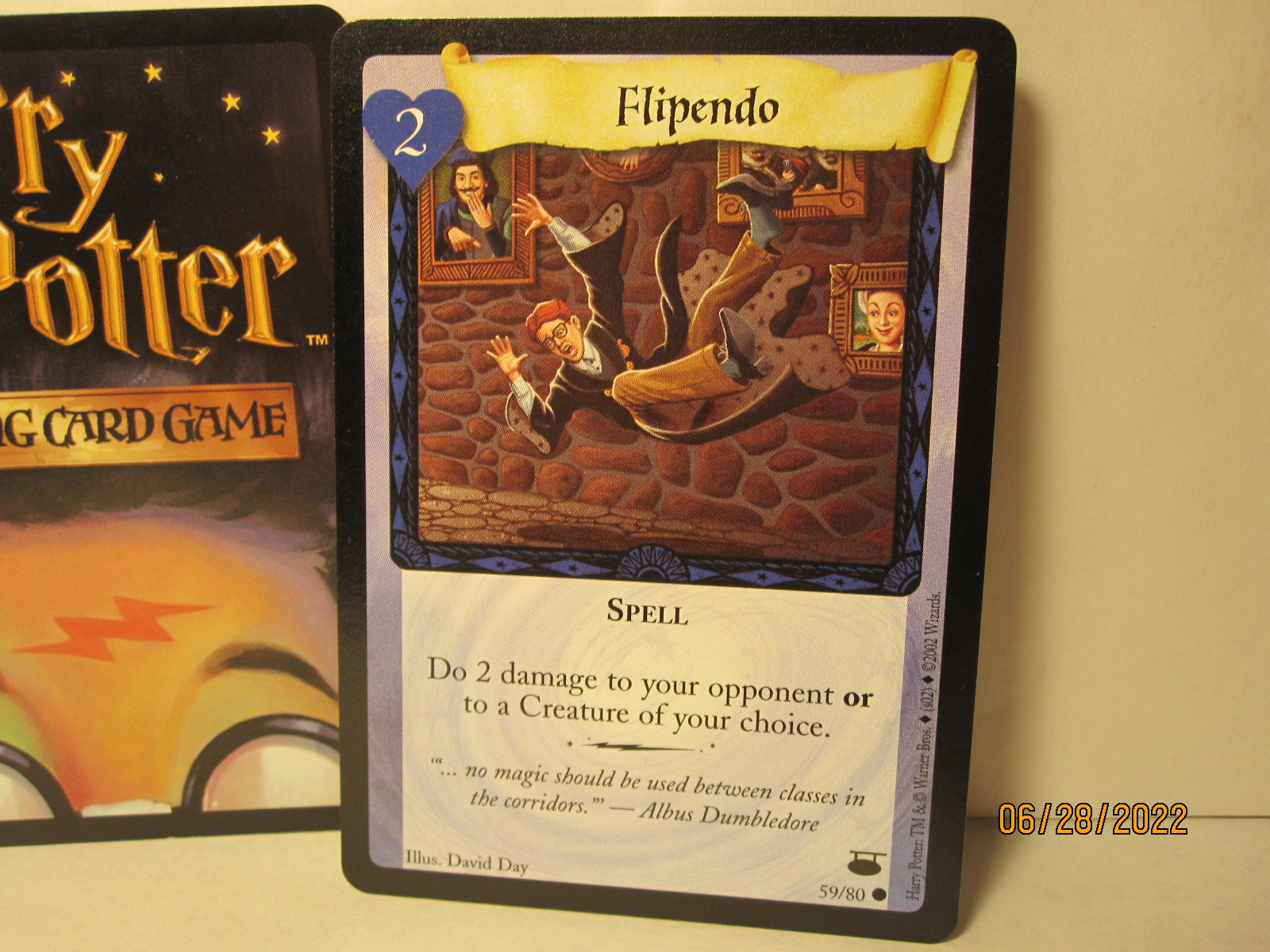2002 Harry Potter TCG Card #59/80: Flipendo - $0.50